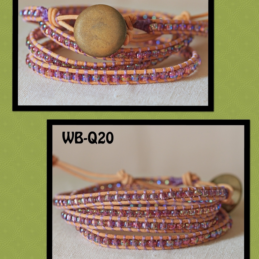 WB-Q20 quad beaded wrap bracelet